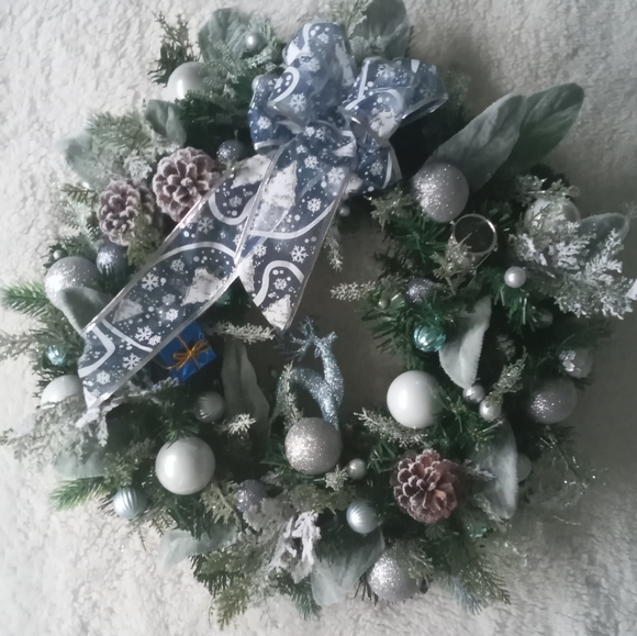 Christmas 22" Jackfrost Wreath Farmhouse Handmade Deer Pre Lite - Picture 10 of 10
